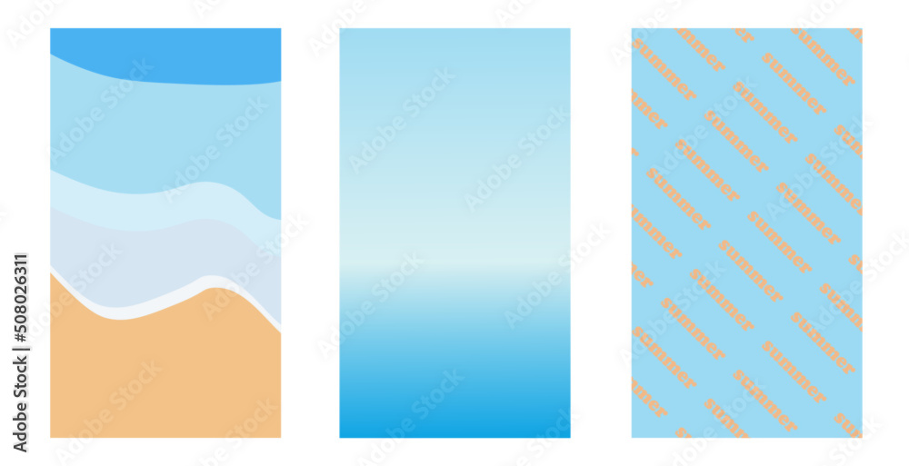 Fototapeta premium Set of vector banners for summer story.