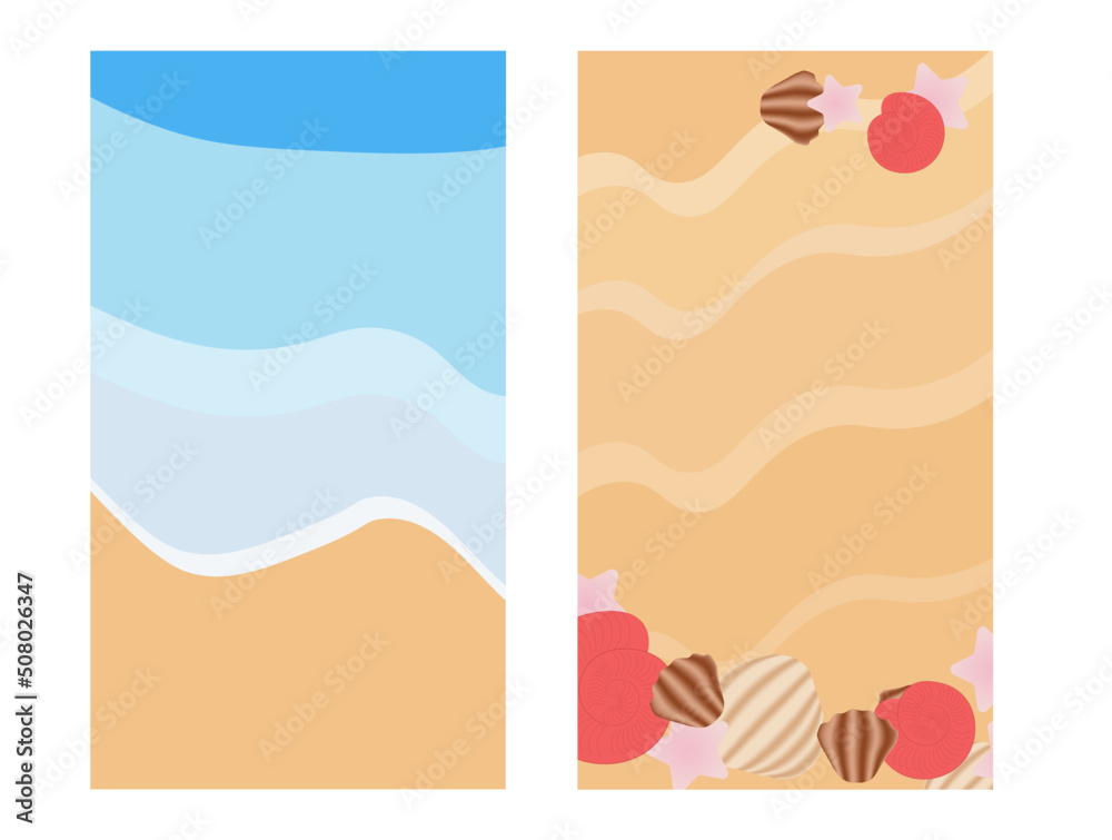 Set of vector banners for summer story.