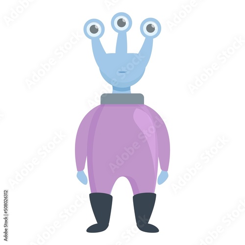Alien monster icon cartoon vector. Cute ufo. Creature game