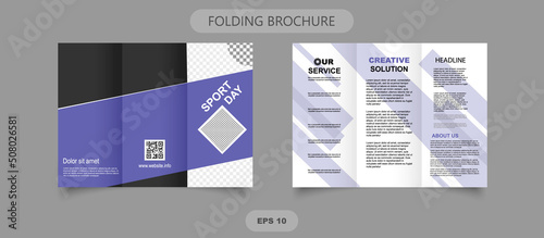 Tri fold Sports Club brochure. Vector graphics and design.