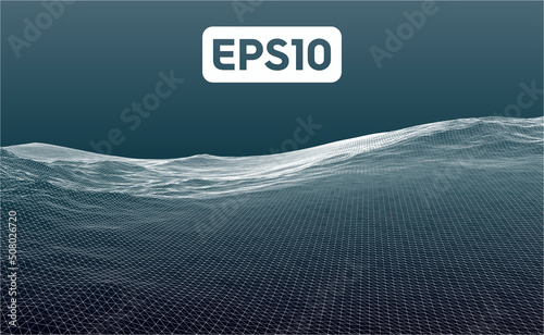 3D rendered illustration of terrain wireframe mesh. File compatiple with EPS10 format