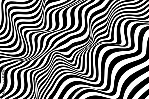 Wavy stripes background. Abstract wavy texture. Black and white smooth curve lines texture. Stylish fashion pattern design