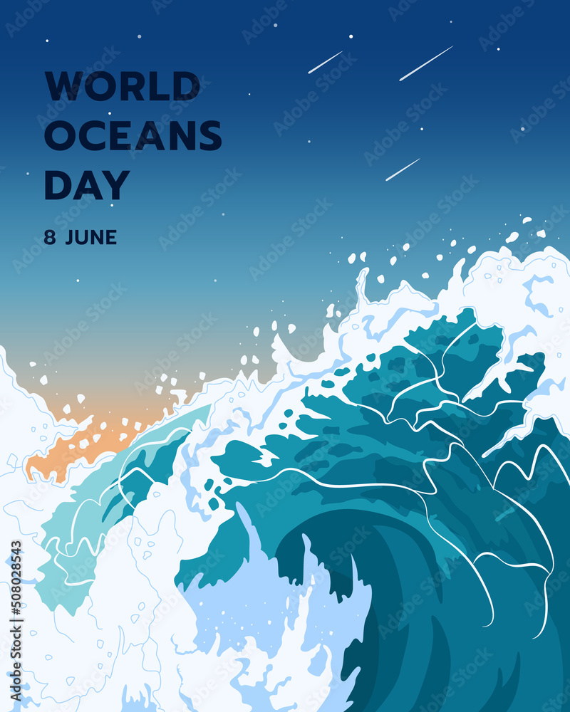 World ocean day design background