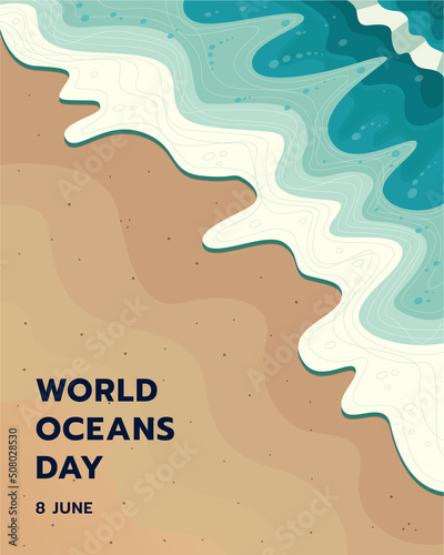 World ocean day design background