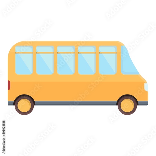School bus toy icon cartoon vector. Store child. Wood toy