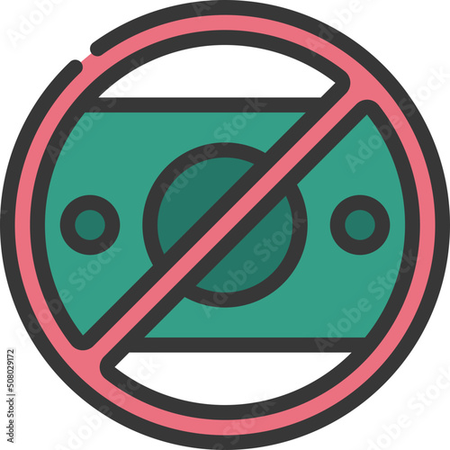 Cash Not Accepted Icon