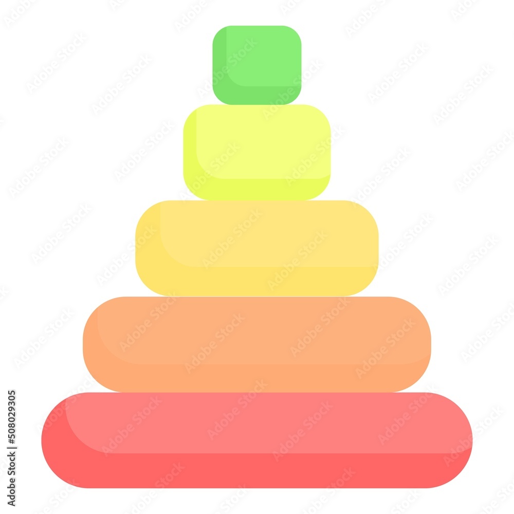 Pyramid toy icon cartoon vector. Kid store. Toy shelf Pyramid toy icon cartoon vector. Kid store. Toy shelf
