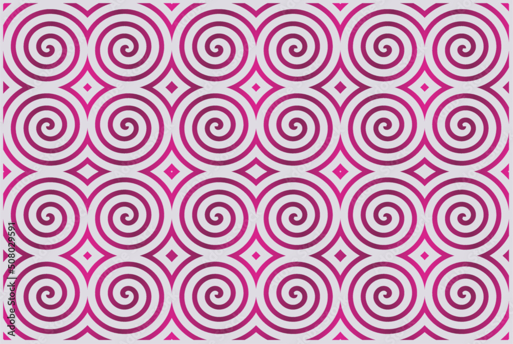 abstract vector geometric background with spirals in pink gradient color