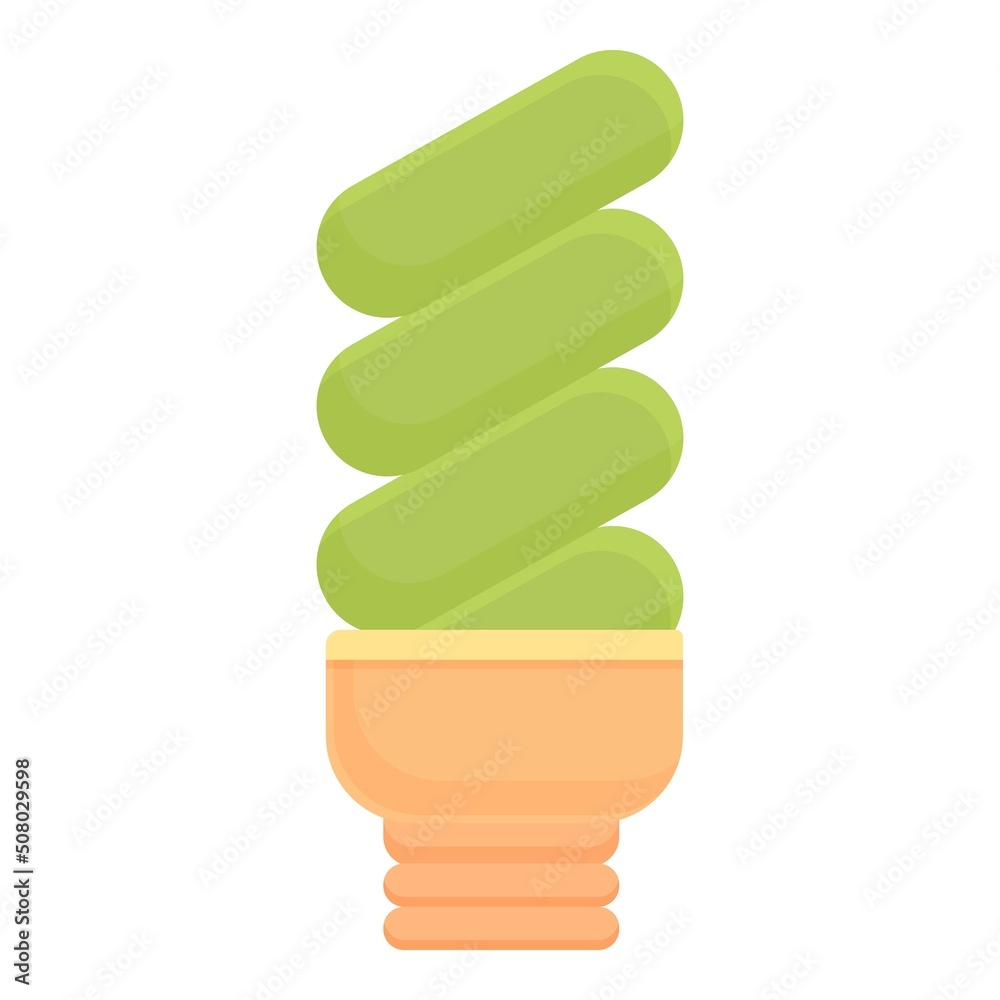 Eco green bulb icon cartoon vector. Energy protection. Power energy Eco green bulb icon cartoon vector. Energy protection. Power energy