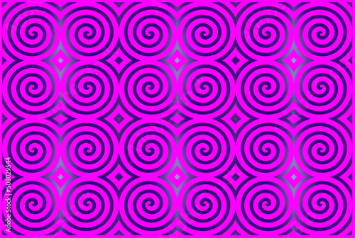 abstract vector geometric background with spirals in pink gradient color