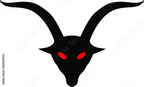 black satan's goat with red eyes