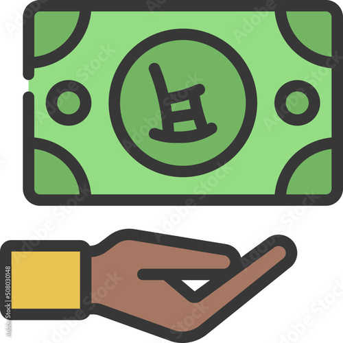 Give Pension Money Icon