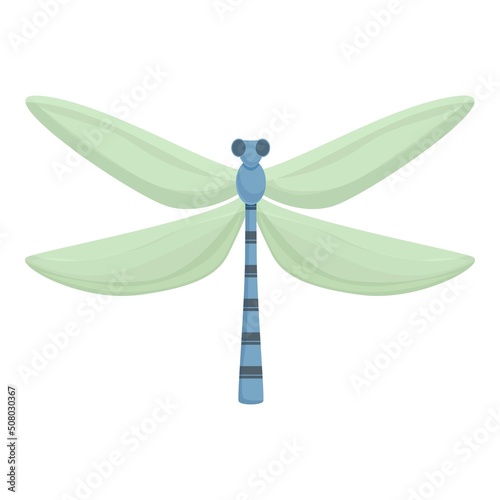 Green wing dragonfly icon cartoon vector. Bug insect. Nature fly