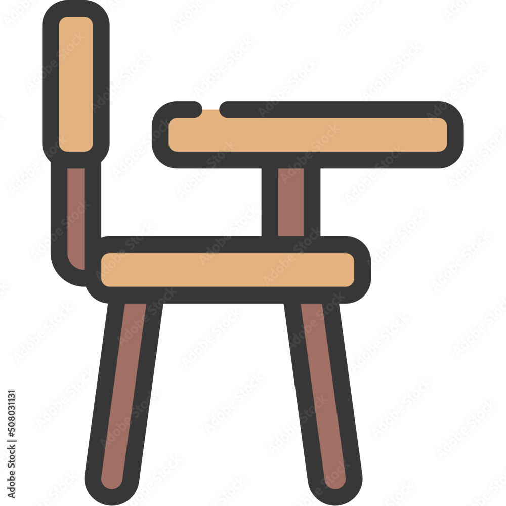 School Chair Desk Icon School Chair Desk Icon