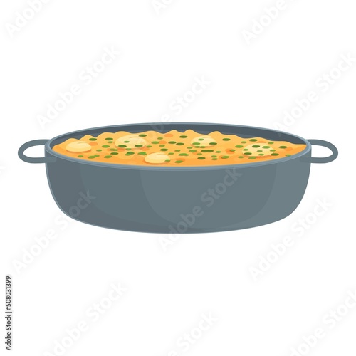 Paella restaurant icon cartoon vector. Food spain. Dish seafood