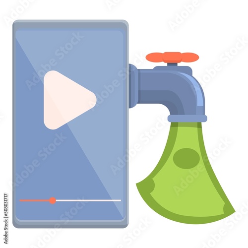 Online monetization icon cartoon vector. Money blog. Content report