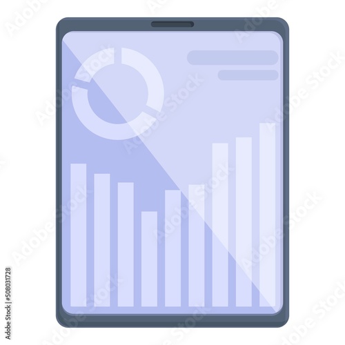 Tablet online money icon cartoon vector. Monetize funnel. Profit strategy