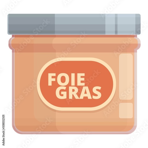 Foie gras jar icon cartoon vector. Duck food. French fat