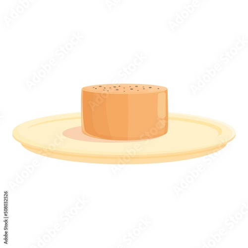 Foie gras appetizer icon cartoon vector. Food liver. Meat plate