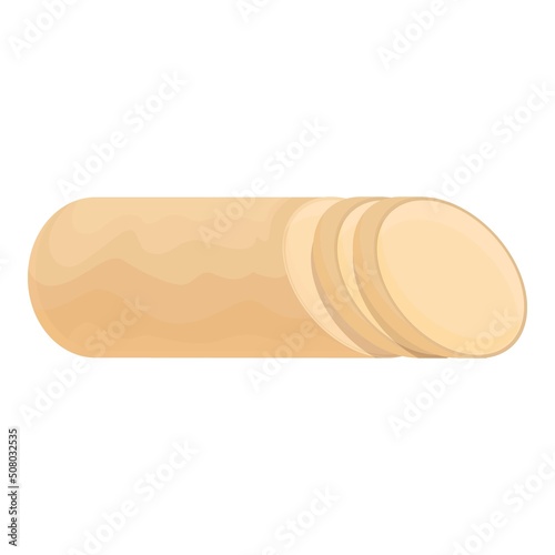 Foie gras sausage icon cartoon vector. Goose food. Meat ham
