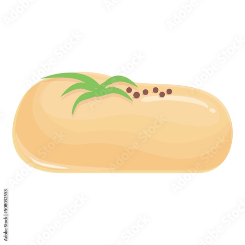 Foie gras food icon cartoon vector. Goose meat. Ham pate