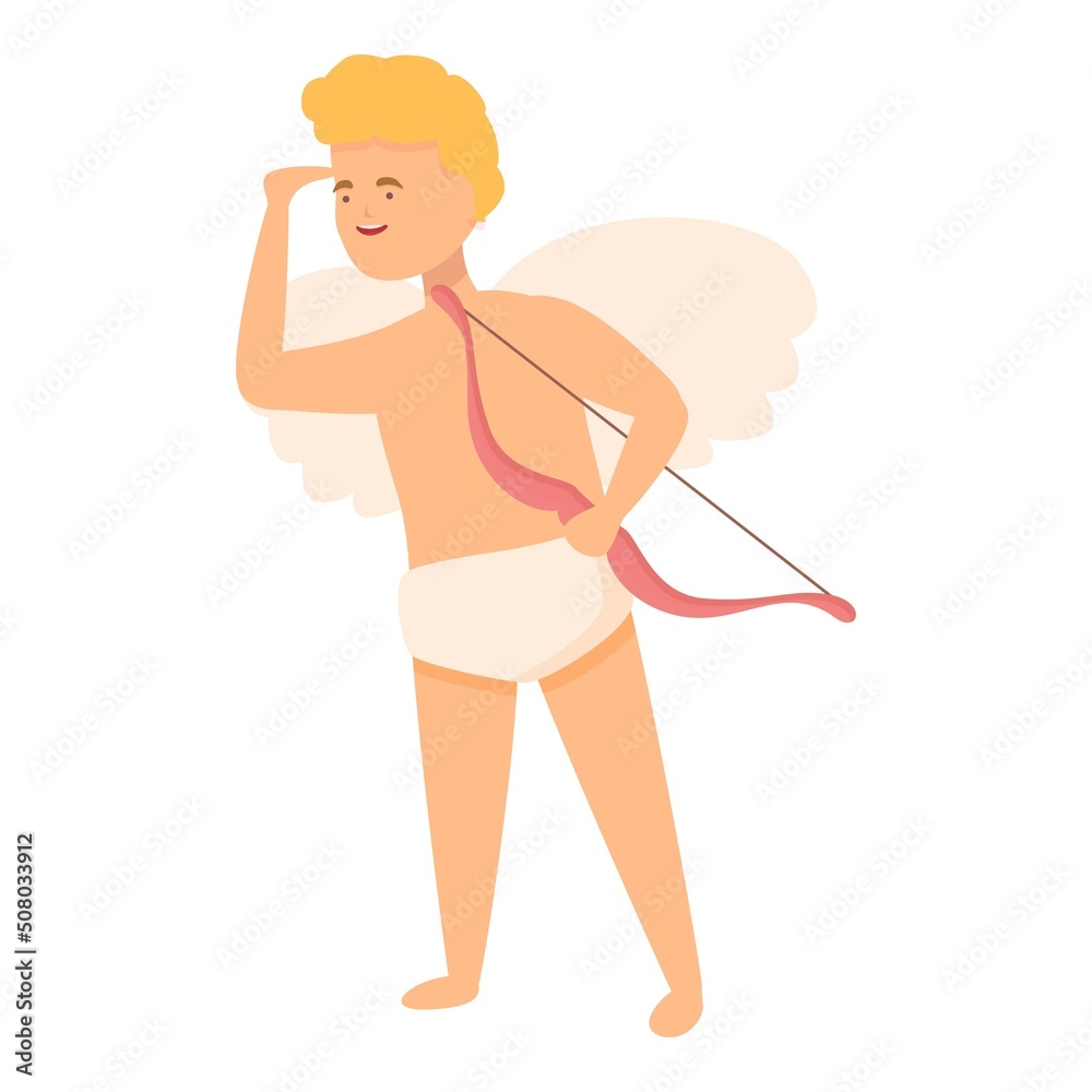 Fun cupid icon cartoon vector. Love day. Baby heart Fun cupid icon cartoon vector. Love day. Baby heart