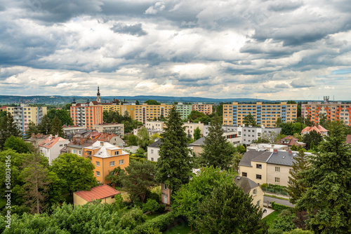 Panorama of the city of Olomouc in the Czech Republic from a bird's eye view