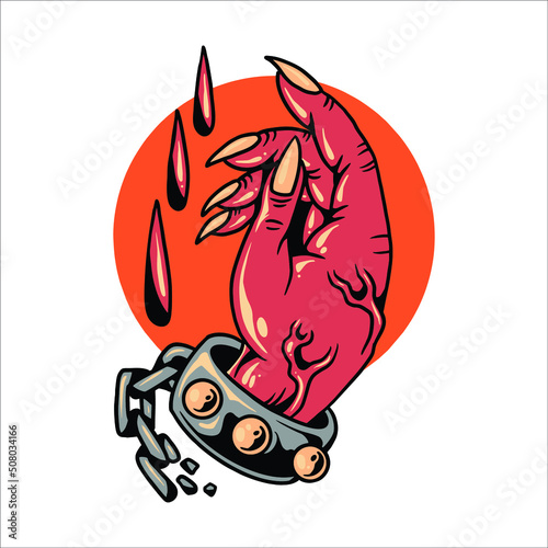 devil hand tattoo vector design