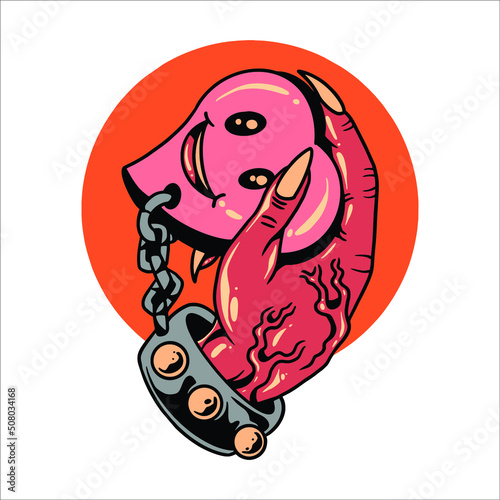 devil hand tattoo vector design