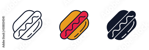 hotdog icon symbol template for graphic and web design collection logo vector illustration