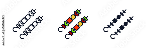 Shish kebab skewers icon symbol template for graphic and web design collection logo vector illustration