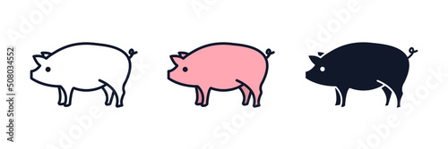 pork icon symbol template for graphic and web design collection logo vector illustration