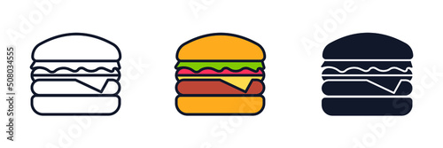 burger icon symbol template for graphic and web design collection logo vector illustration