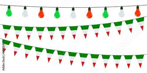 3D Garlands of Italy on a white background	
