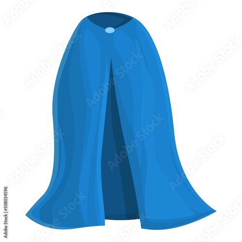 Blue cloak icon cartoon vector. Super hero. Magic back