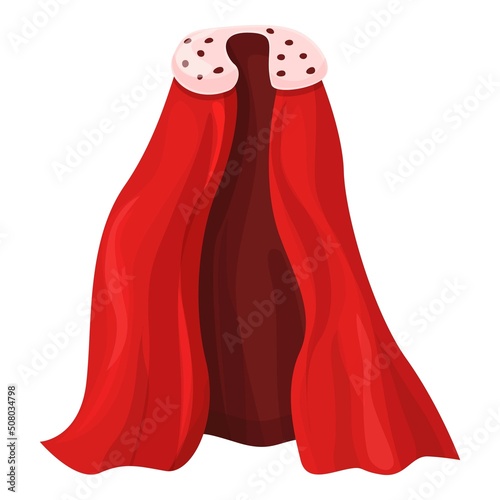 Royal cloak icon cartoon vector. Super hero. Red mantle
