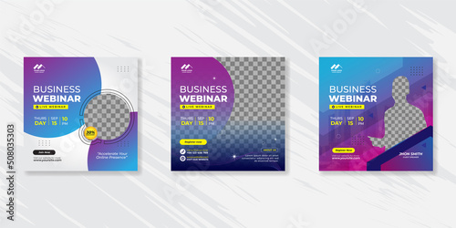 Digital marketing live webinar and corporate social media post template