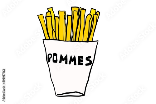 Eine Portion Pommes.