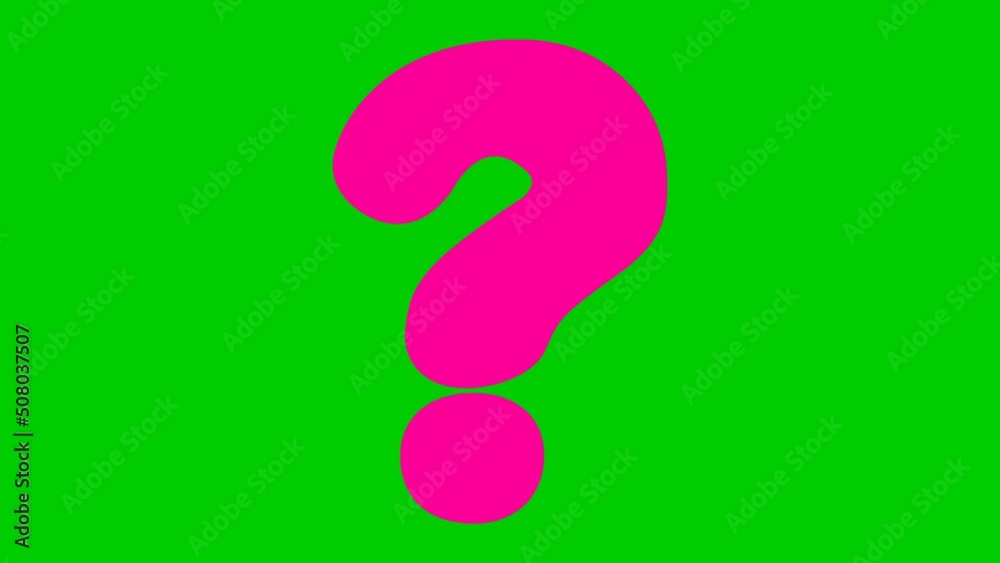 Animated funny pink symbol of question mark. Looped video. Vector illustration isolated on a green background. Animated funny pink symbol of question mark. Looped video. Vector illustration isolated on a green background.