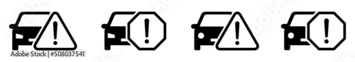 Car warning icon, vector illustration