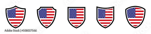 USA shield icon.USA flag shield icon, Vector illustration