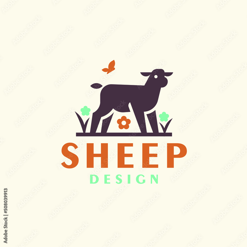 Sheep modern logo design icon vector.