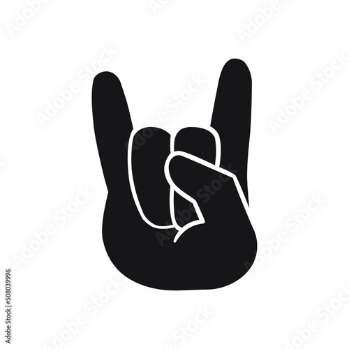 Rock Hand icon vector set. rock and roll illustration sign collection. rock concert symbol or logo.