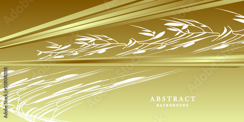 Luxury gold background with leaves