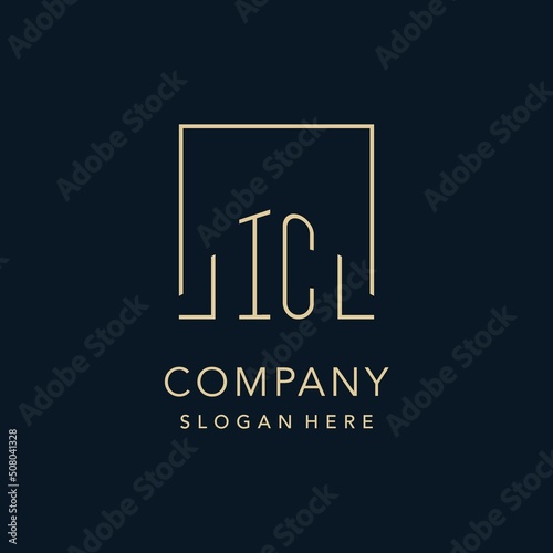 Initials IC logo square lines shape style, classy elegant logo design