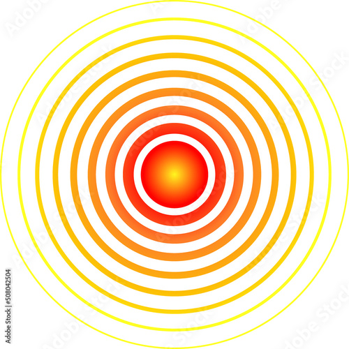 Target point symbol for body or muscle joint pain and headache analgesic medicine design