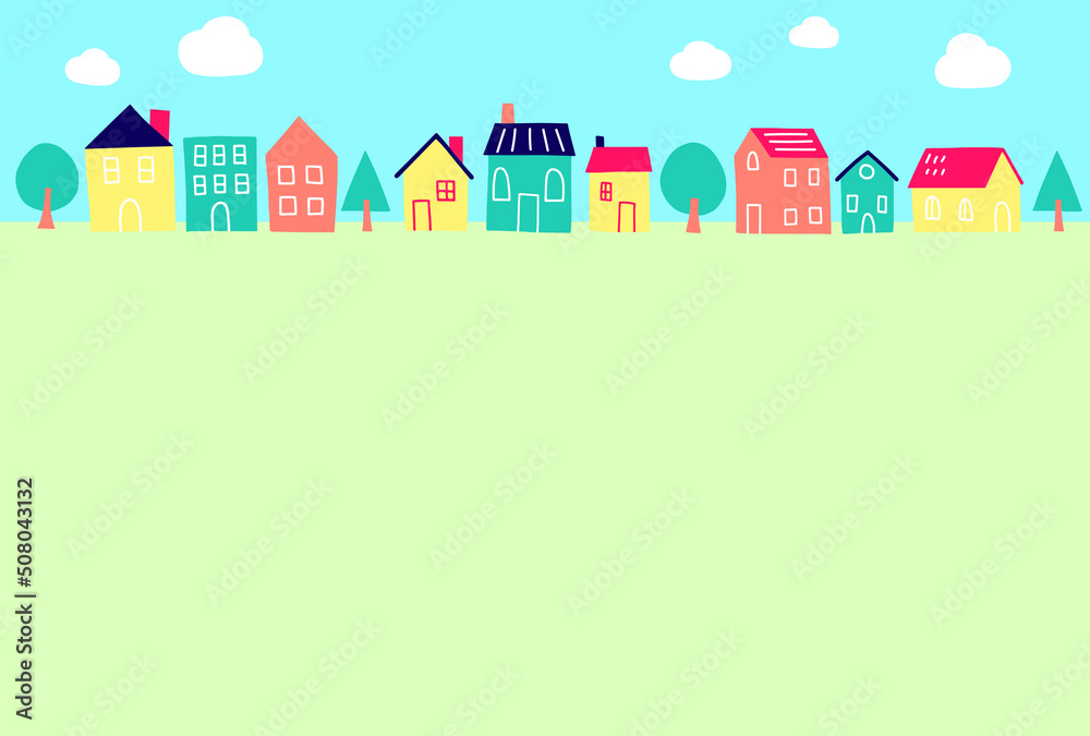 背景素材_かわいい街並み 背景素材_かわいい街並み