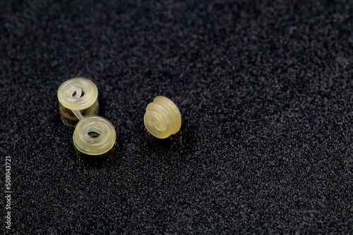 Rolled parasites of the genus Anisakis, isolated from a fresh fish