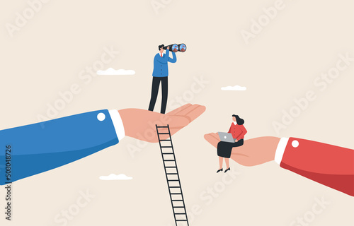 Employee care, corporate support for employee. Leadership vision is inspiring. inspire and freedom of employees. The boss big hands support the little ones.