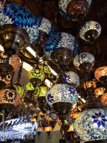 turkish lamps in souvenir shop in Cappadocia